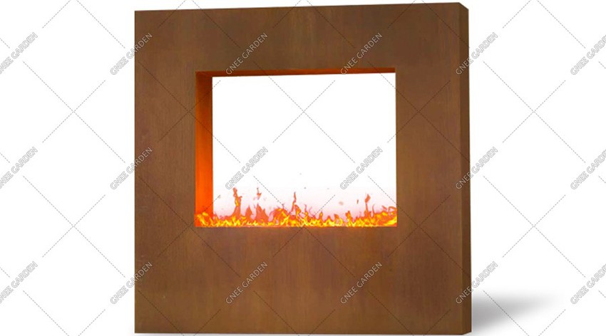 corten steel gas wall fireplace corten steel gas wall fireplace