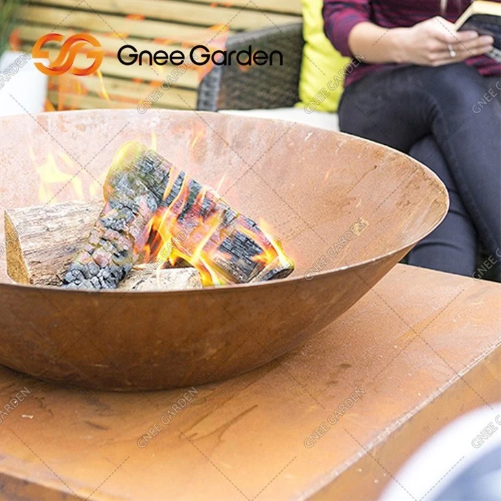 Corten Steel Brazier Wood Burning Fire Ring Fire Pit