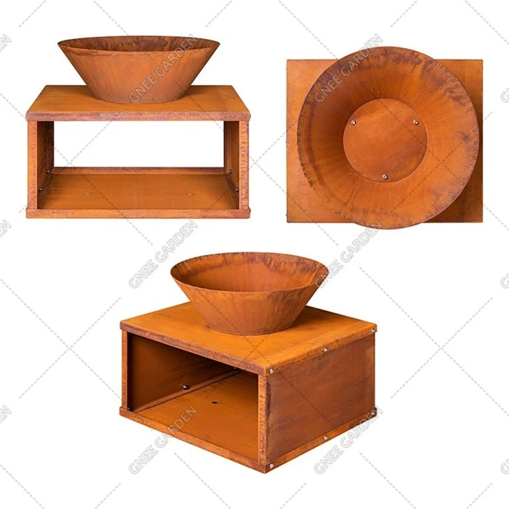 Outdoor Fireplace Metal Corten Steel Rusty Fire Pit