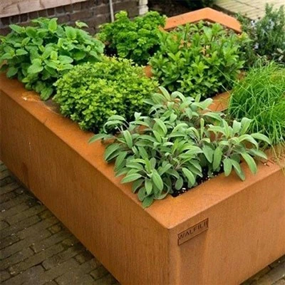 محصولات باغی عمده فروشی در حجم بزرگ گلدان های فلزی باغچه در فضای باز جعبه کاشت فلزی
