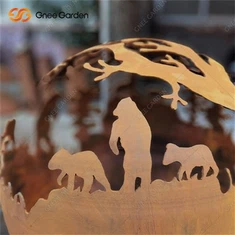 گلوله آتشین فولادی کورتن تزئینی فضای باز