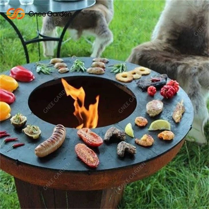 Woodburning BBQ Grill Made Of Corten Steel