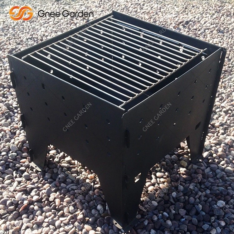 Black Fold Camping Fire Pit With Grill Black Fold Camping Fire Pit With Grill