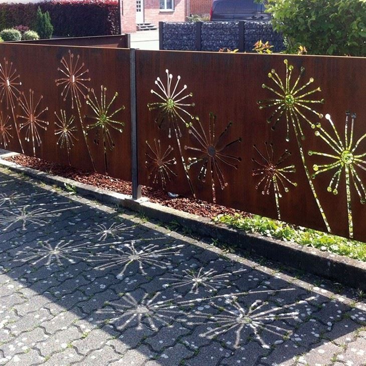 Price On Louver 6' Laser-cut Steel Fencing Panel Privacy Screen Philippines Corten Laser Cut Aluminum Fence Panels